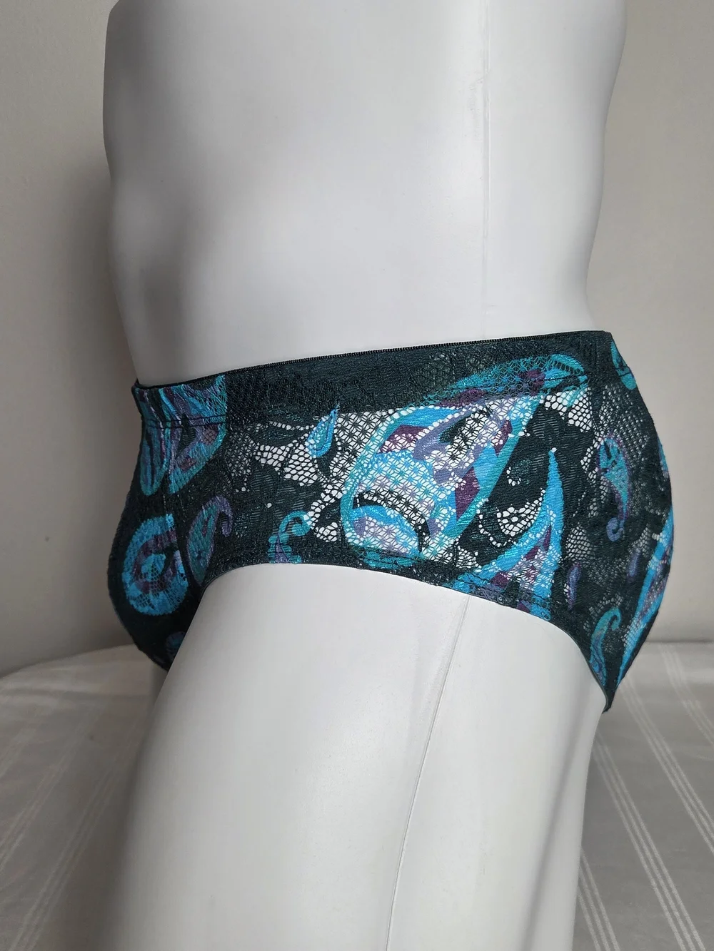 Cosabella Men's Printed Briefs - Teal & Black